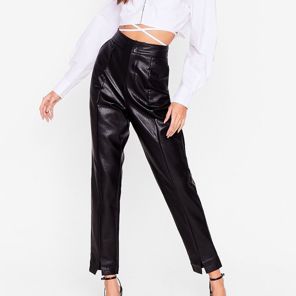Nasty Gal High-Waisted Faux Leather Pants - Picture 2 of 4